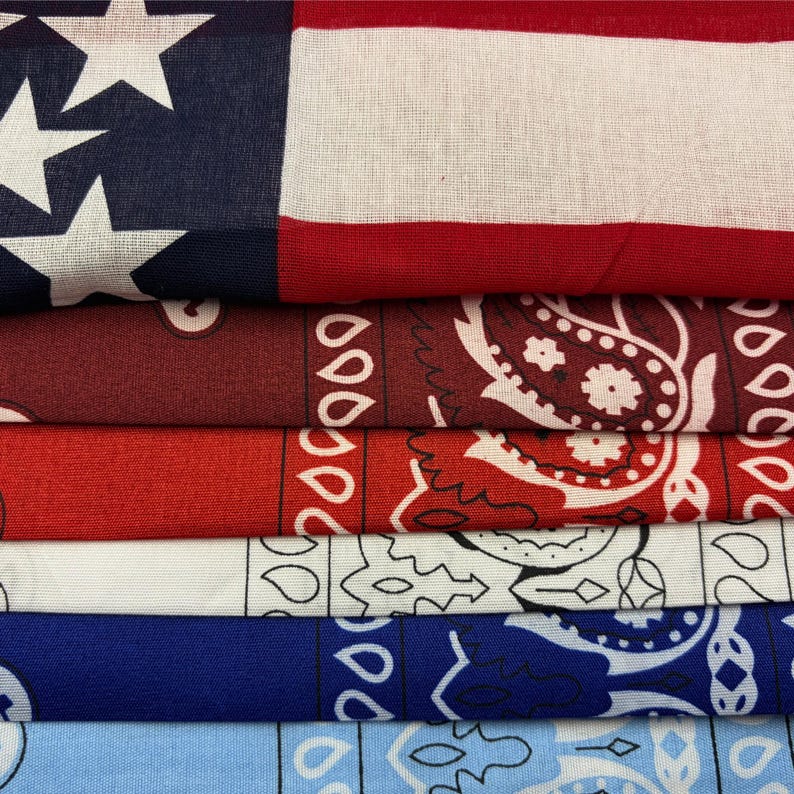 Americana Bandana Necklace, 4th of July Patriotic Jewelry, USA 250 ...