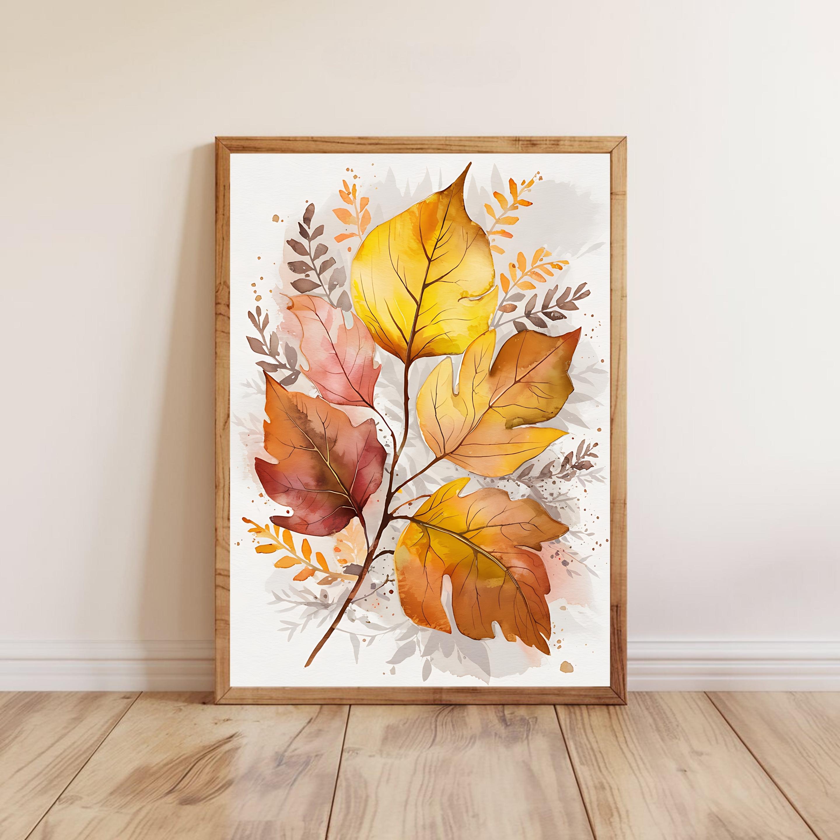Autumn Harmony Printable Wall Art Set, Fall Leaves Watercolor Prints ...
