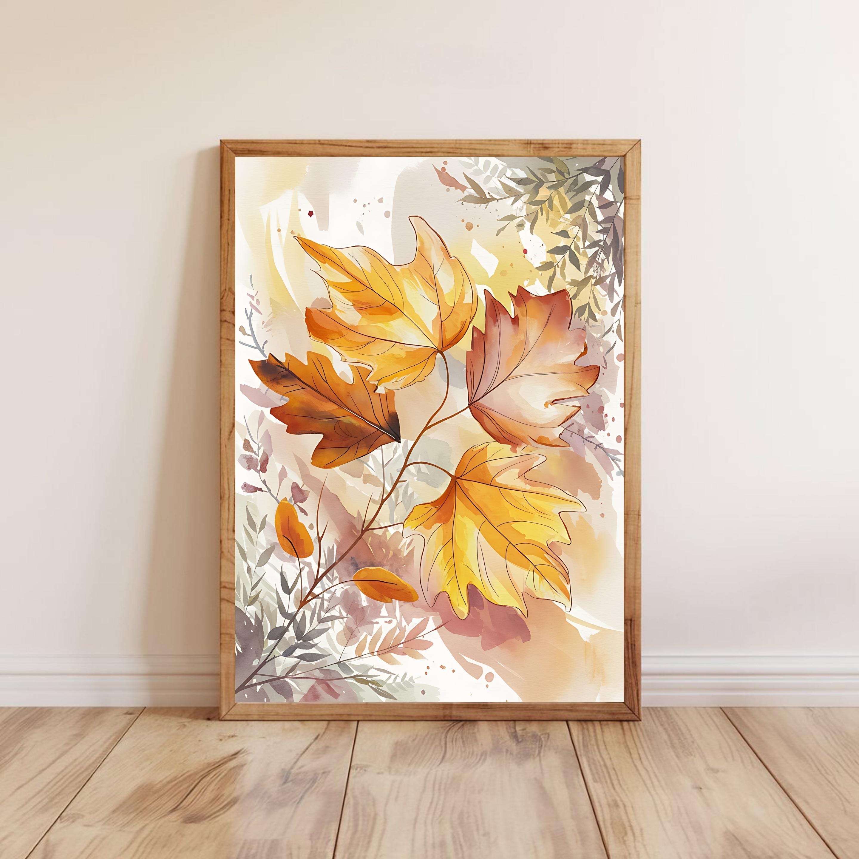 Autumn Harmony Printable Wall Art Set, Fall Leaves Watercolor Prints ...
