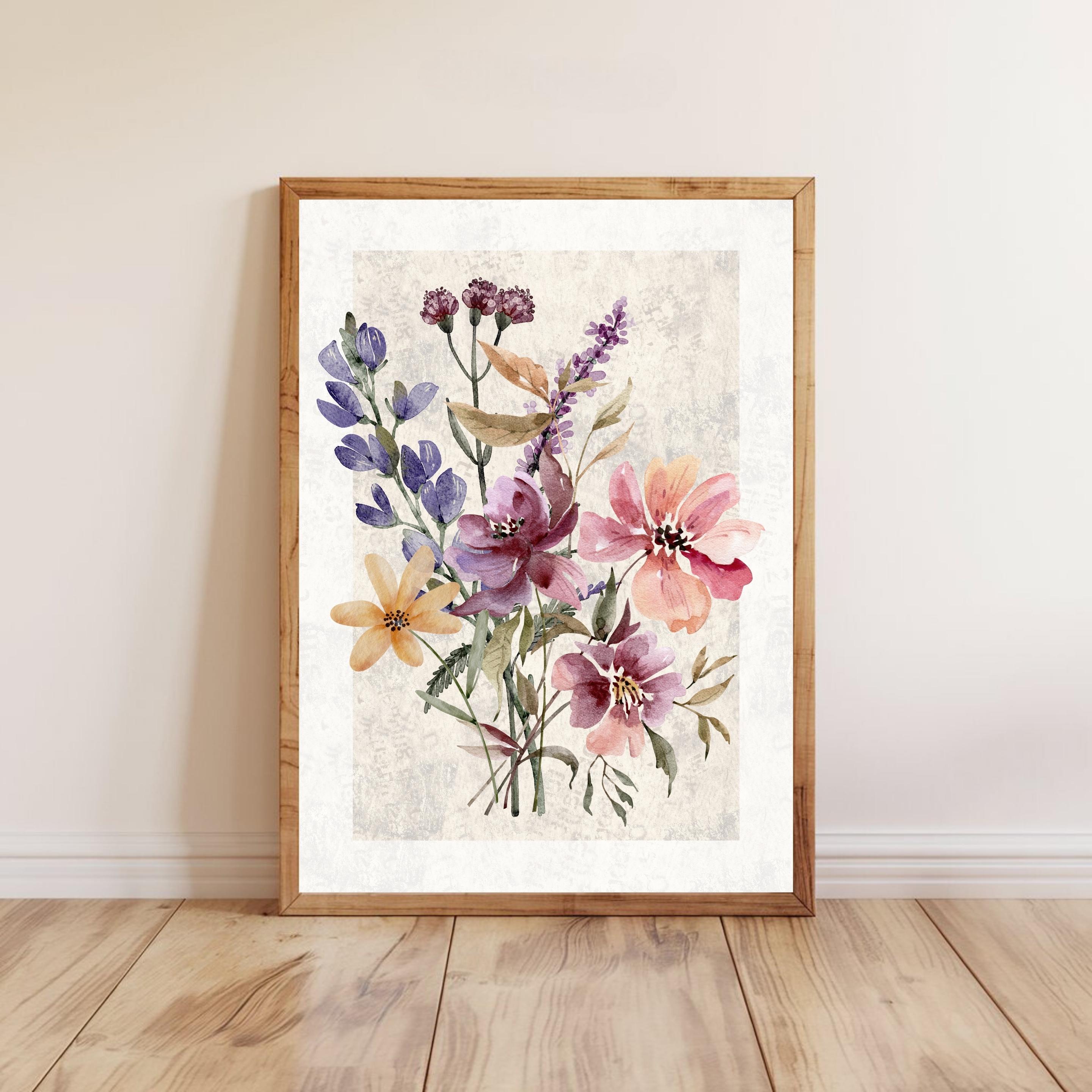 Set of 3 Flower Prints, Floral Watercolor Wall Art Set of 3, Boho ...