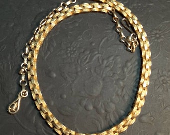 Vintage texturierte Gold Gliederhalskette 45 cm