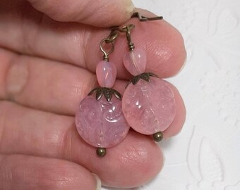 Sweetheart Pink Böhmen Glas Ohrringe