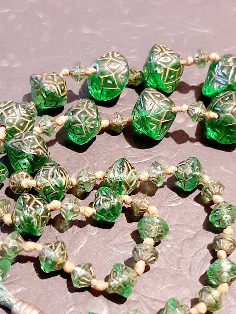 Vintage Natural Glass Art Bead Necklace + ? Vintage Murano Venetian Glass Beaded Necklace on Chain - Etsy main image 4
