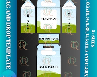 5 SIZES Foam Board Gable Box Drag and Drop Templates, Edit in Canva, Foam board, Digital Download