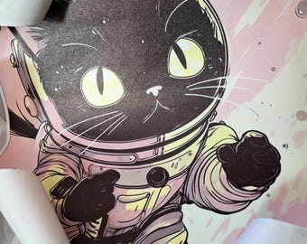 Rosa Astro Katze. Einzigartiges, liebevoll kuratiertes Set für Katzen Fans.