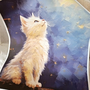 Fem White Cat. Enjoy this sweet one of a kind curated set for the white cat fan.