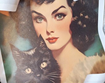 Gato negro elegante. Un conjunto único y cuidado.