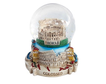 new italiano Souvenir Snowdome Italy Snowglobe Rome Colosseum Italia 95mm
