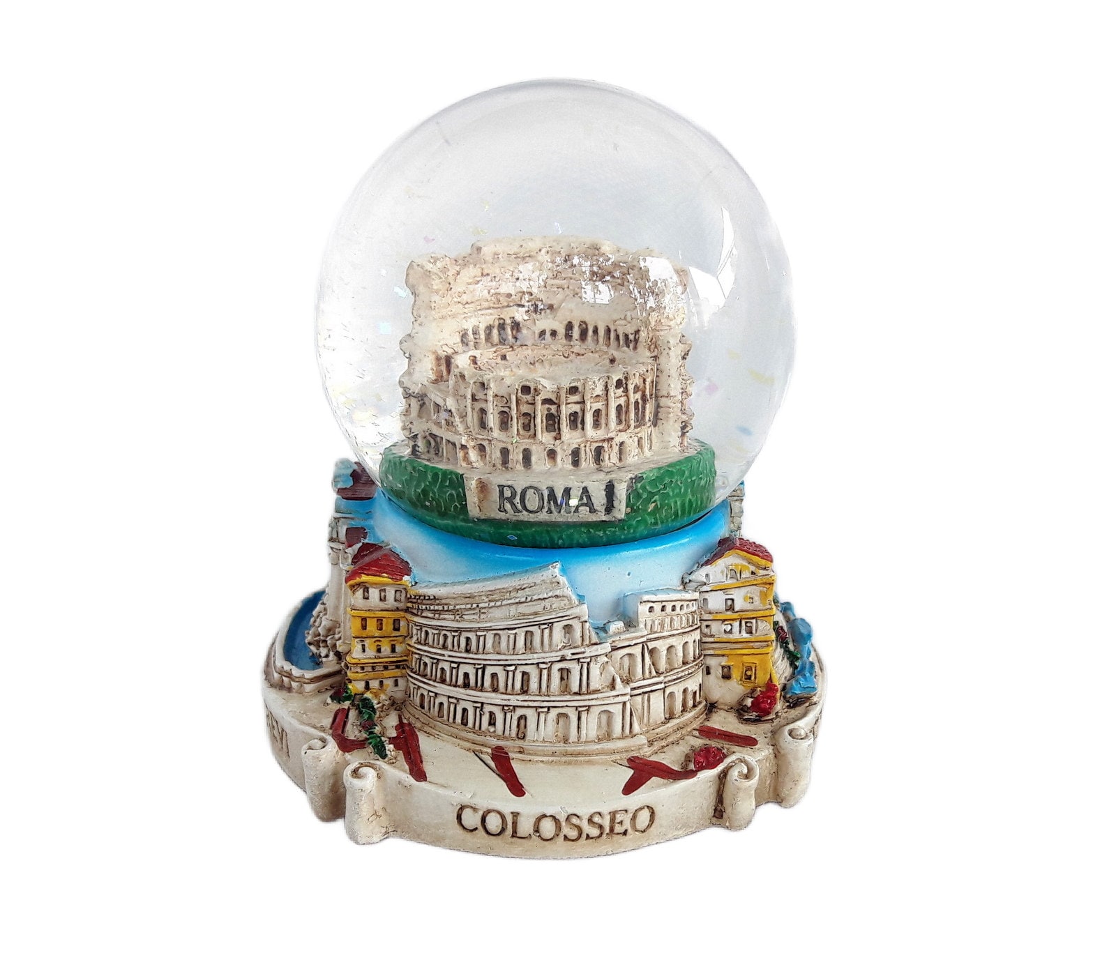 New Italiano Souvenir Snowdome Italy Snowglobe Rome Colosseum