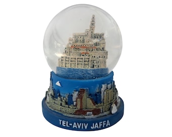 New souvenir Snowdome TLV Israel city of Tel Aviv Jaffa Snowglobe Holy-Land S-92mm