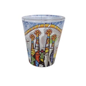 Schnapsglas Spanien i love Barcelona Tequila Sagrada Familia La Rambla bunt