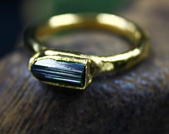 made of euro coin with gold color Opal Gold Plated Ring handmade Gemstone inspired by moroccan culture