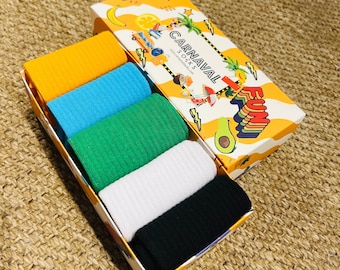 Calcetines deportivos de algodón de colores - Pack de 5 - Gimnasio y deporte