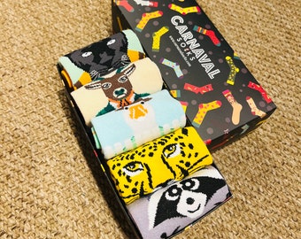 Animal Lover Socks Gift Set: Handmade Cotton Blend Socks