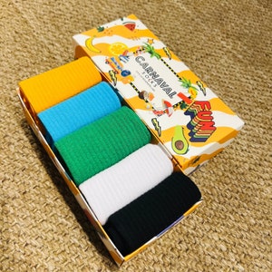 Colorful Cotton Crew Socks - 5 Pack - Gym & Sport