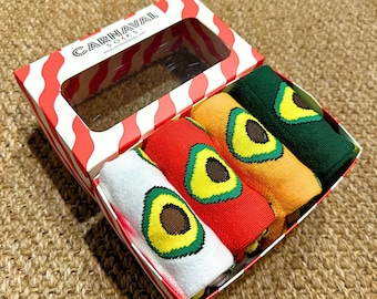 Avocado Socks: Unisex Fun Fruit Design, Colorful Socks