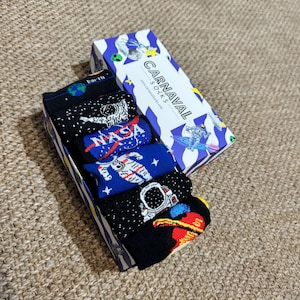 Space Series Socks, Planets Socks, Astronaut Patterned Socks, NASA Socks, Mercury Socks, Venus Socks, Mars and Jupiter Socks