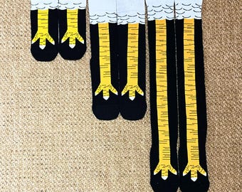 Chicken Leg Socks Family Set: Novelty Cotton Blend Socks