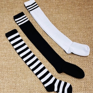 Calze Alte A Righe Donna - 6 Paia Multicolor Sopra Il Ginocchio - Comode E Alla Moda - Foto 13