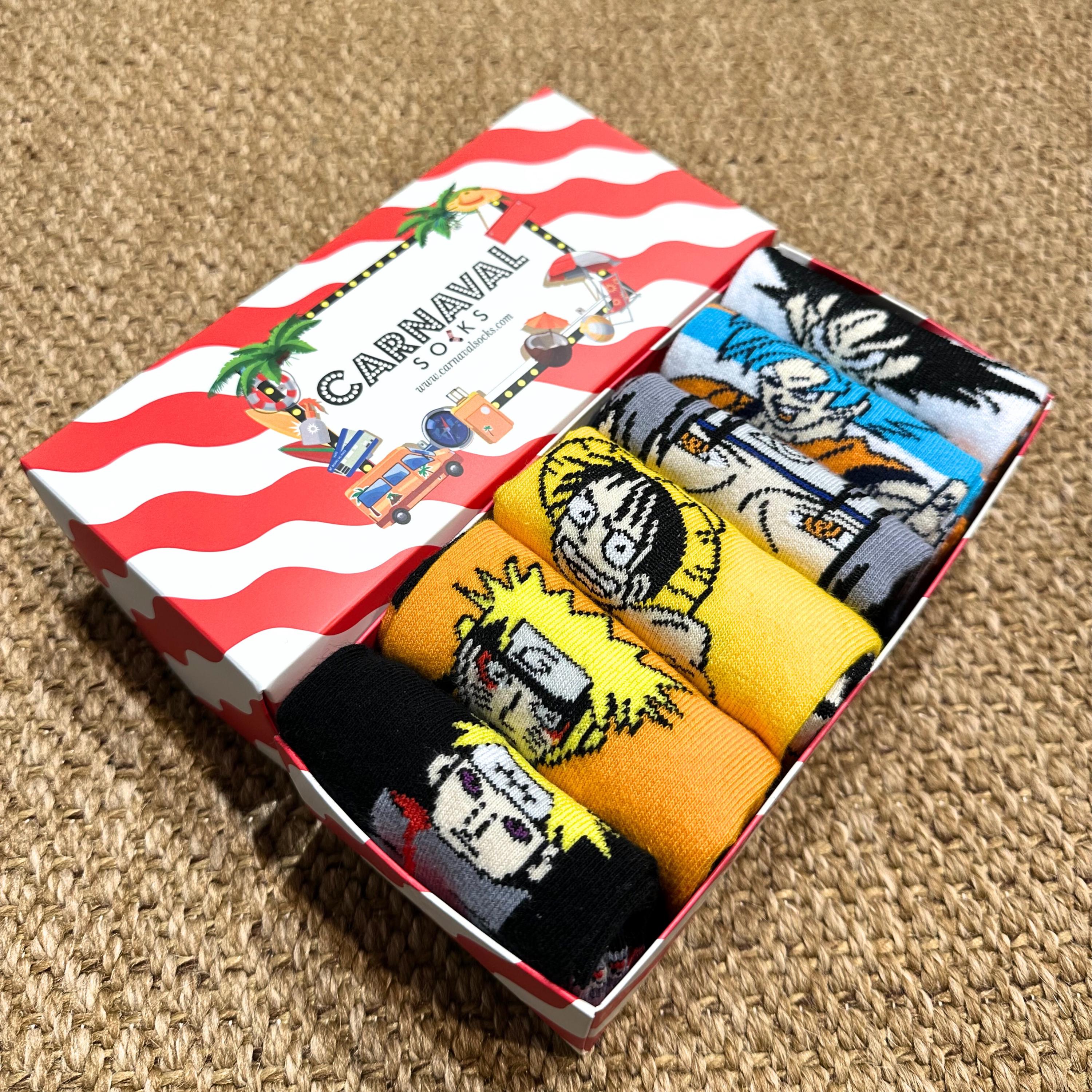 Naruto Chaussettes Homme Fantaisie Coffret 5 Paires Chaussettes Humour