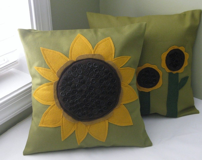 Sunflower Pillow Cover Etsy