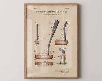 Watercolor Golf Club Patent Print: Vintage Sports Art Gift