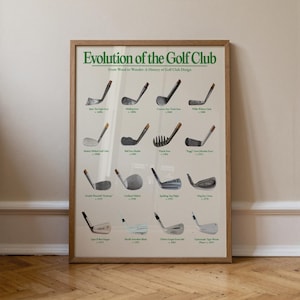 Poster Evolution of Golf Clubs: Spielzimmer Dekor, Golf Geschenk