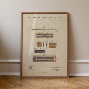 Cribbage-patentprint handgeschilderde aquarel, vintage bordspel kunst aan de muur, klassiek gamedecor