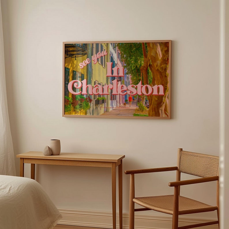 See You in Charleston Poster, Aesthetic Kitchen Wall Art Print