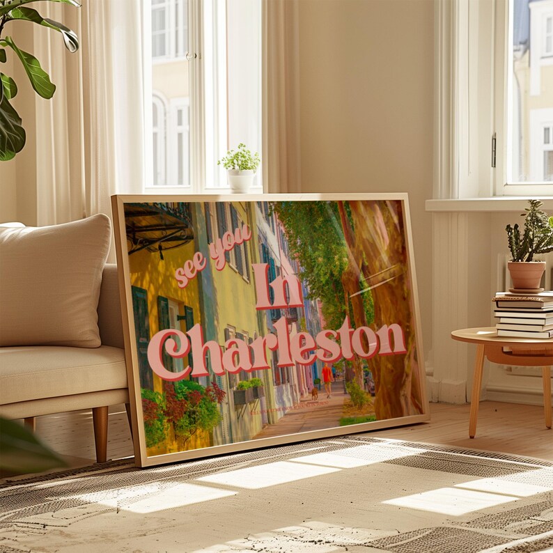 See You in Charleston Poster, Aesthetic Kitchen Wall Art Print