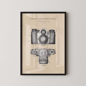 Watercolor Camera Patent Print: Vintage Photography Wall Art
