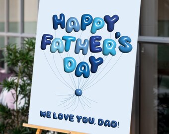 Happy Father's Day-bord digitale poster, afdrukbare Happy Father's Day, instant download Vaderdagcadeau, Vaderdag png-bundel 10 ontwerpen