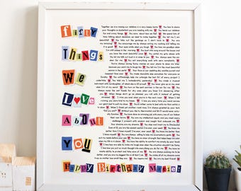 40 Reasons We Love You Poster: Personalized Birthday Gift (Digital Download)