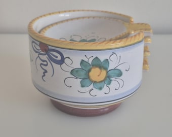 Ensemble de petits plats à tapas vintage en céramique Majolica italienne peinte à la main de Deruta Assisi, avec support