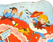 Vintage 1940 39 s Tin litho Toy Tea Tray. Naughty Puppy lithograph by Ohio Art.