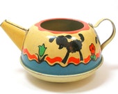 1950s Tin Toy TeaPot. Little Bo Peep. Made by Ohio Art.