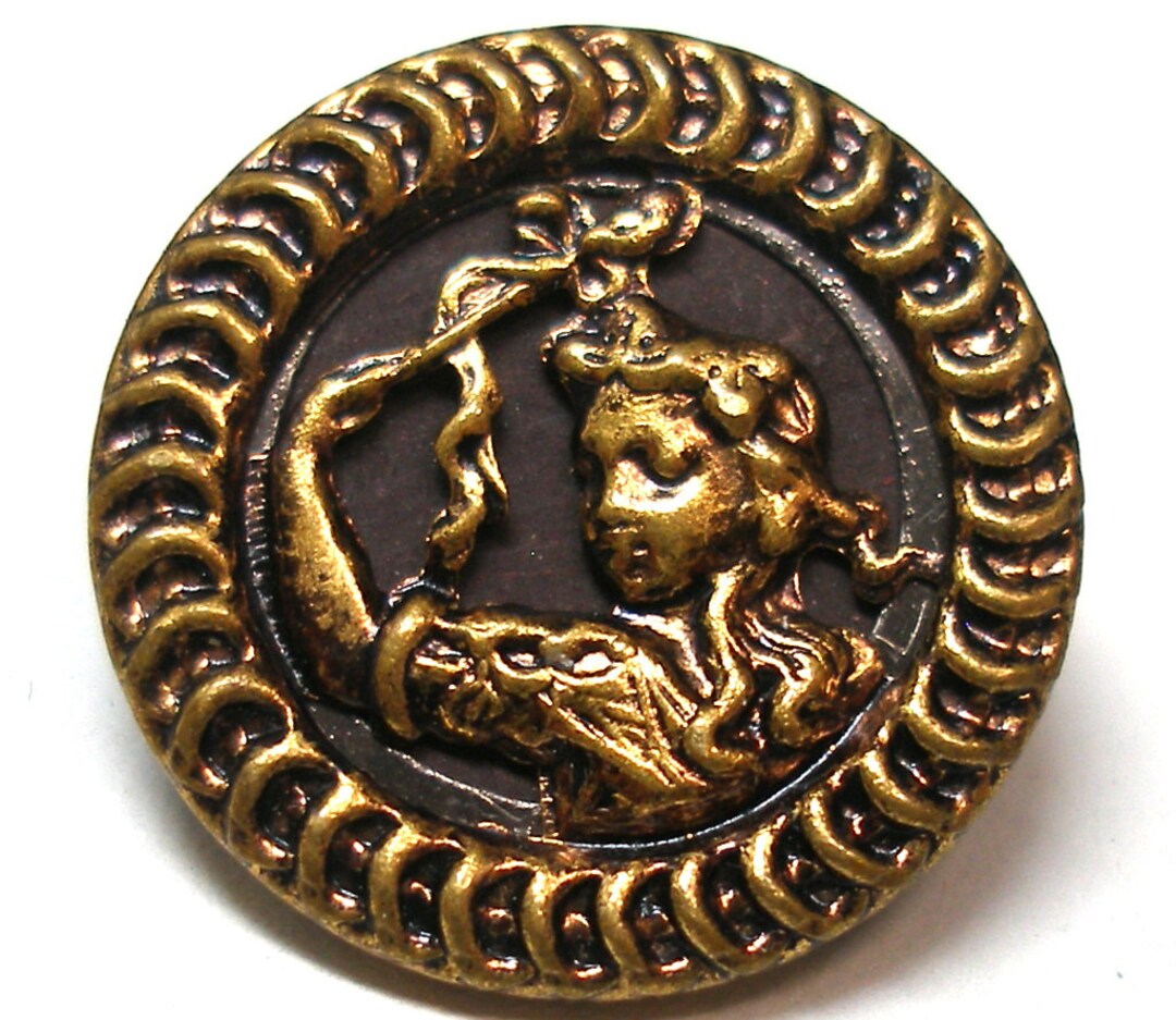 Bacchante Antique Mythology BUTTON. Victorian Storybook Button, 11/16 ...