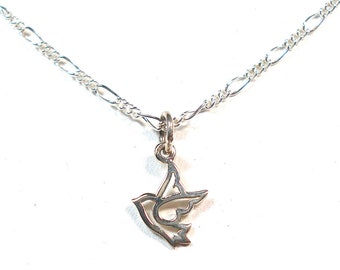 Tiny bird sterling silver necklace. 18".