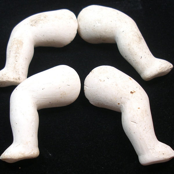 Chubby Baby Doll LEGS, 4 Vintage bisque doll legs, great for altered art or mixed media, fun & funky kitsch.