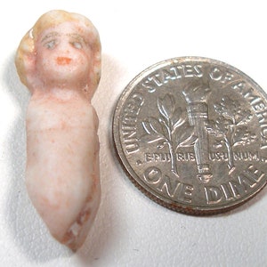 Tiny antique doll torso for articulated arms & legs, 1". Made in Germany.