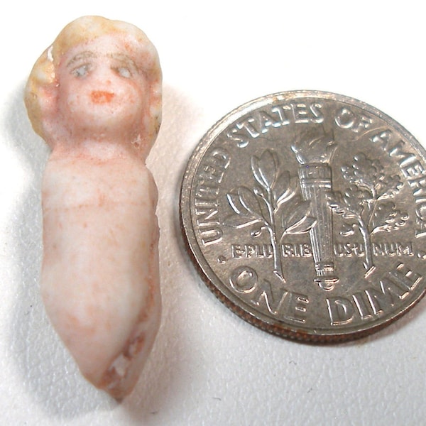 Tiny antique doll torso for articulated arms & legs, 1". Made in Germany.