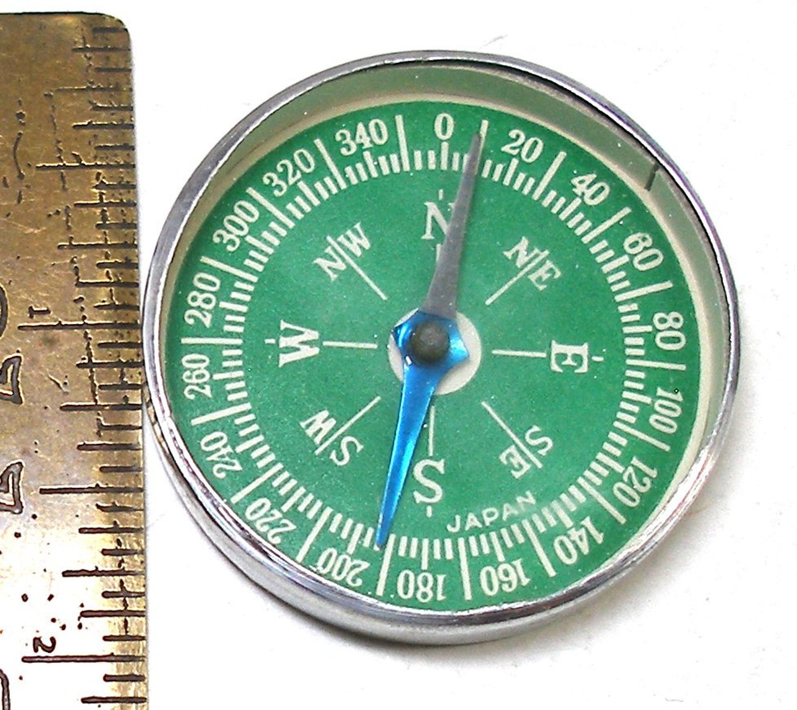 Dime Store Toy Compass. 1950s Made in Japan. Green. Etsy