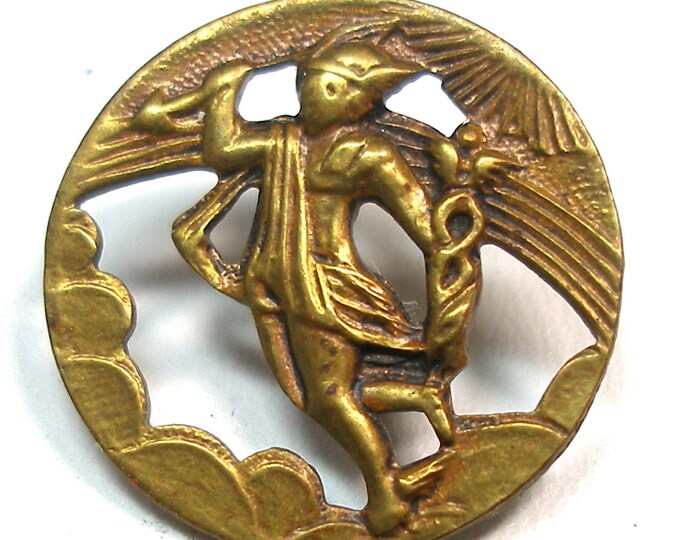 God Mercury Antique Mythology BUTTON. Victorian Storybook Button, 3/4 ...