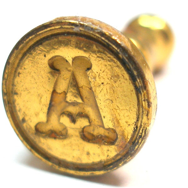 Brass wax seal stamp. Letter A, Initial. Great for invitations, clay, love letters & more.