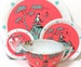 50's Tin Toy Tea Setting, Southern Belle & Birds by Ohio Art Co. 4 piece set. 