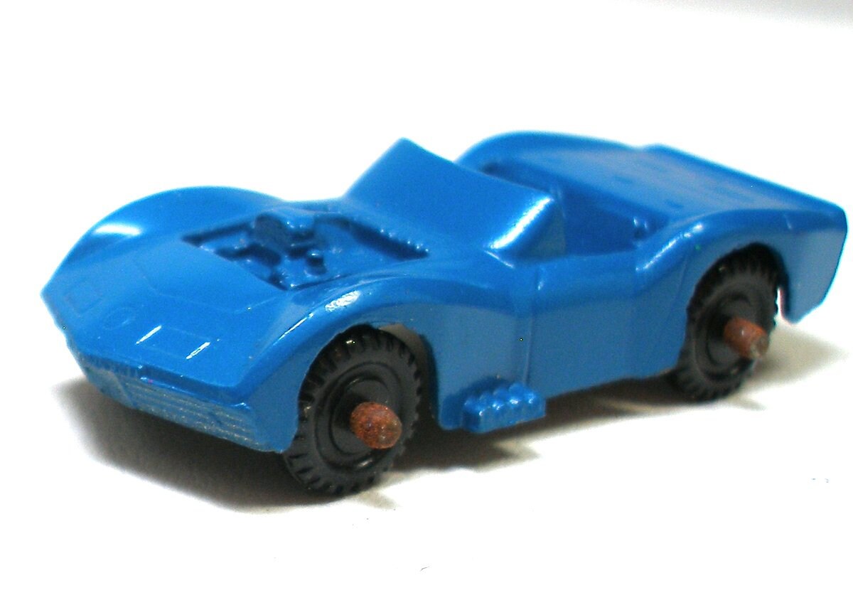 Vintage Mini Toy Sports Car. Die Cast Metal. Midgetoy. Blue. Made