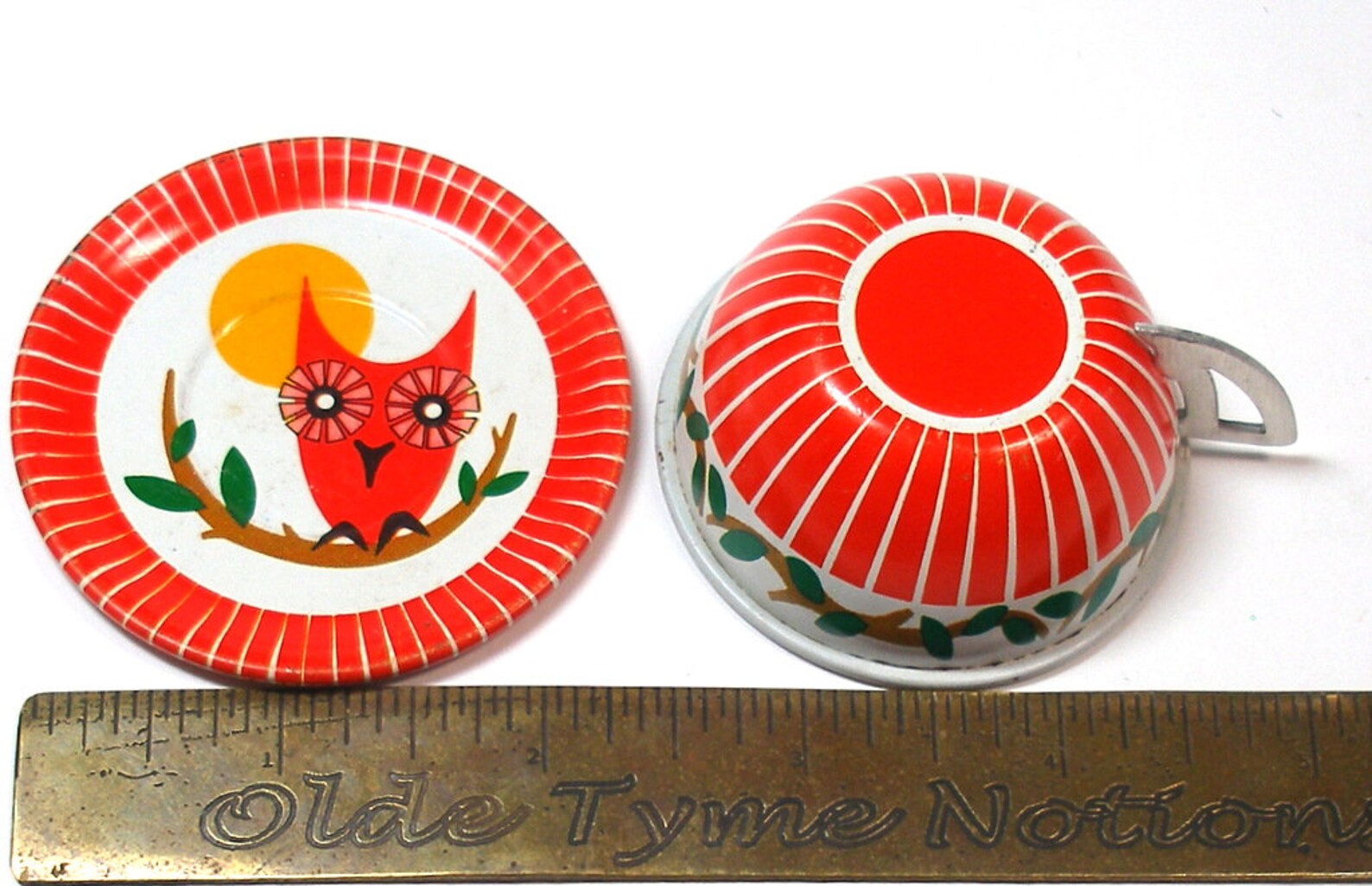 OWLS Tin Toy Tea Setting. Cup & Plates by Ohio Art Co. 3 Pieces. Etsy