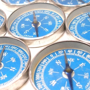50s Toy compass. Dime store toy. Made in Japan. Blue.