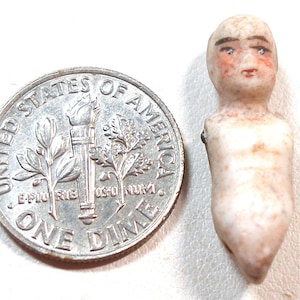 Tiny antique doll torso for articulated arms & legs, 1". Made in Germany.