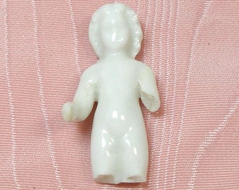 1 1/2" Frozen Charlotte doll from Germany. Antique porcelain.  Real 19th century toy.